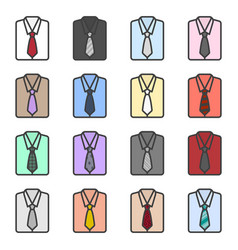 Set Multi-colored Icons Folded Mens Shirts