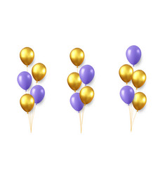 Set Of Festive Gold Blue Balloons