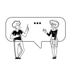 Young Man And Woman Having A Dialog About Work