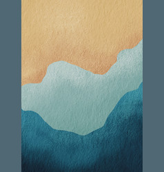 Abstract Sand Beach With Ocean Wave Watercolor