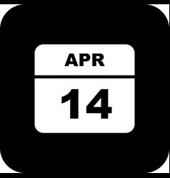 April 14th Date On A Single Day Calendar