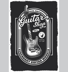 Original Guitar Poster In Vintage Style