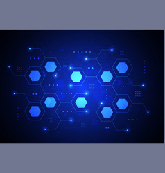 Abstract Technology Blue Hexagons Pattern