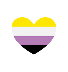 Flat Non Binary Flag Heart