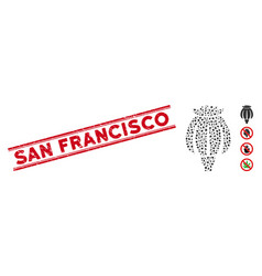 Grunge San Francisco Line Seal With Collage Opium