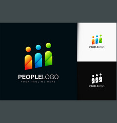 People Logo Design With Gradient