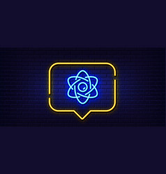 Atom Core Line Icon Nuclear Power Sign Neon