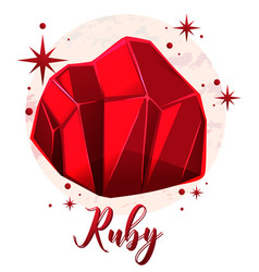 Ruby Gemstone With Text