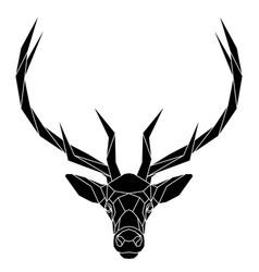 Black Geometric Head Of Deer Polygonal