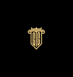 Gg Line Concept Law Logo And Shield