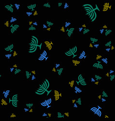 Seamless Pattern With Hanukkah Chanukah Candle