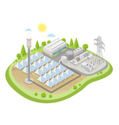 Solar Thermal Power Plant Simple Concept Isometric