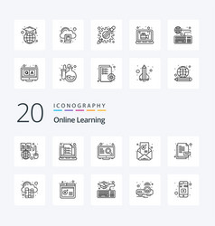 20 Online Learning Line Icon Pack Like Result