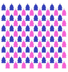 Blue Pink Christmas Trees Pattern