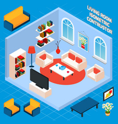 Isometric Living Room Interior