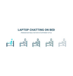 Laptop Chatting On Bed Icon In 5 Different Style