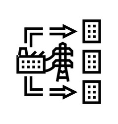 Power Distribution Electric Grid Line Icon