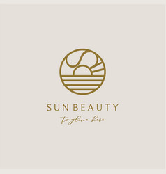 Sunset Beauty Line Art Logo