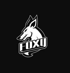 Fox Head Mark Black And White Gaming Mascot Logo