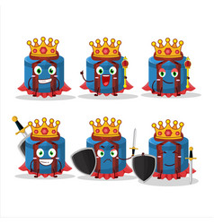 A Charismatic King Blue Round Gift Cartoon