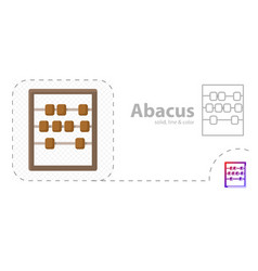 Abacus Isolated Flat Line Icon