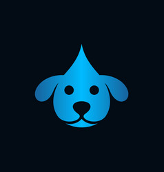 Animal Dog Head Drop Water Modern Logo