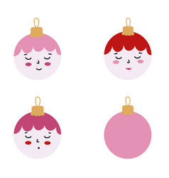 Christmas Ornaments With Cute Faces Premium