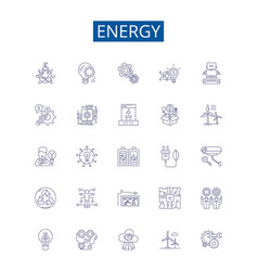 Energy Line Icons Signs Set Design Collection