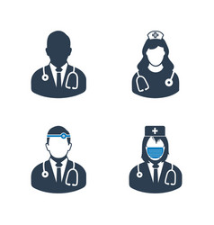 Medical Doctor Nurse Surgeon Icon Set Editable