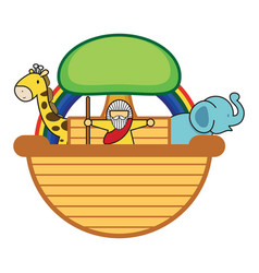 Noahs Ark With Rainbow Cute