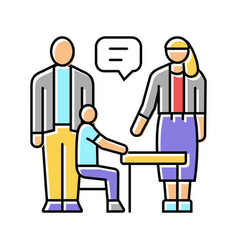 Parent Teacher Meeting Primary School Color Icon