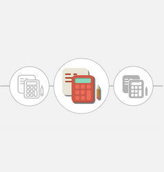 Accounting Isolated Flat Calculator With Paper