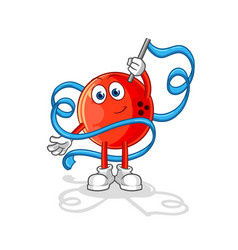 Bowling Ball Rhythmic Gymnastics Mascot Cartoon