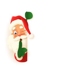 Cute Santa Claus Peeking On Left Side Board