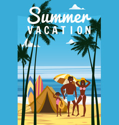 Poster Happy Family Vacation On The Resort