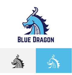 Blue Dragon Head Cool Esport Game Logo