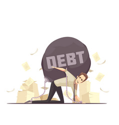 Business Failure Debt Cartoon Icon