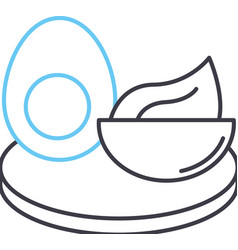 Deviled Eggs Line Icon Outline Symbol