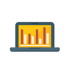 Laptop Market Chart Icon Flat Segment