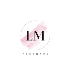 Lm L M Watercolor Letter Logo Design Royalty Free Vector