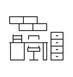 Office Furniture Line Icon