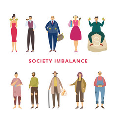 Poor And Rich People Set - Society Imbalance