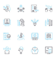 Financial Workshop Linear Icons Set Invest