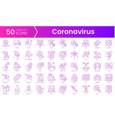 Set Of Coronavirus Icons Gradient Style Icon