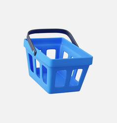 3d Blue Realistic Shopping Cart