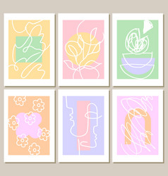 Danish Pastel Aesthetic Abstract Prints Set