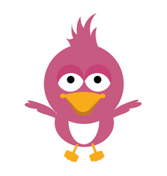 Pink Cartoon Chicken Little Open Wings