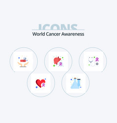 World Cancer Awareness Flat Icon Pack 5 Icon