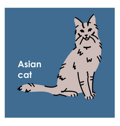 Asian Cat Black Line Icon Farm Animals