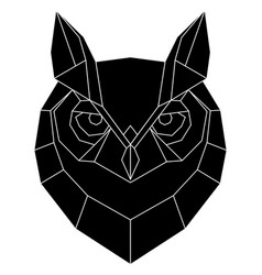 Black Geometric Head Of Owl Polygonal